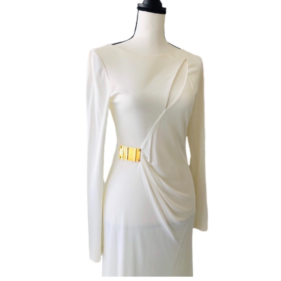 SOLD- Emilio Pucci Long Sleeve Draped Cocktail Dress (M) - Picture 3 of 10